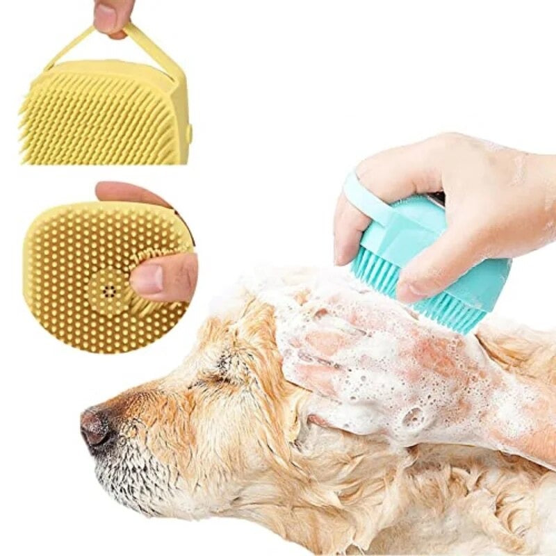 Brosse de bain pour chien 2 en 1