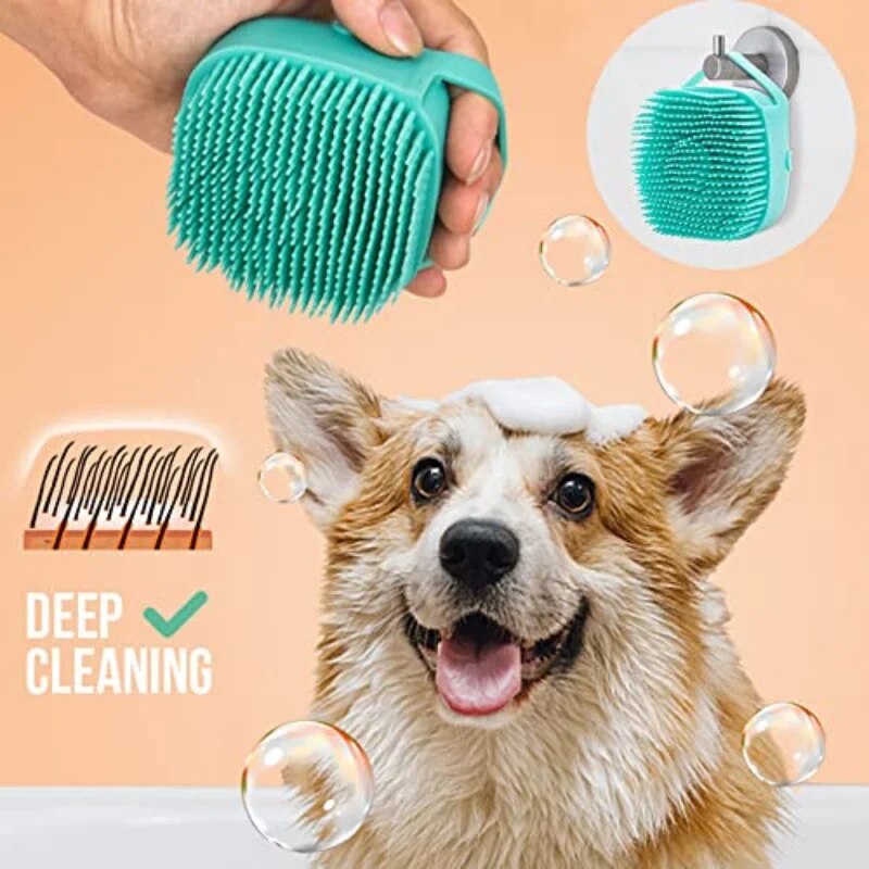 Brosse de bain pour chien 2 en 1