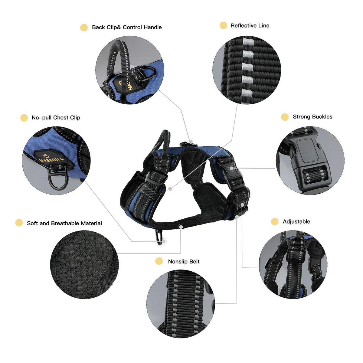 Harnais réfléchissant pour grand chien