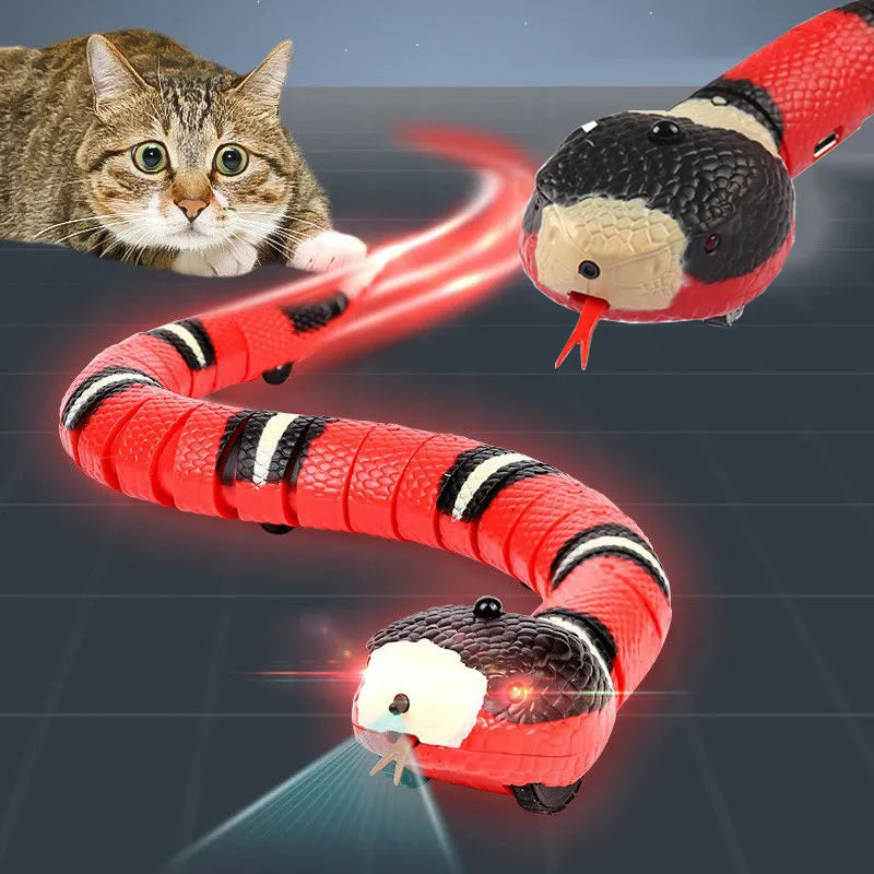 Jouet interactif pour chat en forme de serpent à détection intelligente